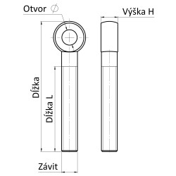 Nerezová skrutka s okom DIN444, M8, celý závit, AISI304 Nerezová skrutka s okom DIN444, M8, celý závit, AISI304